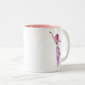Pink funky tänzerin girl mit rosa haar zweifarbige tasse (VorderseiteRechts)