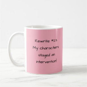 Pink Funny Author Writing Kaffeetasse