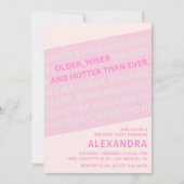 Pink Funny Calligraphy 86. Geburtstag Einladung (Vorderseite)