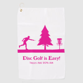 Pink Funny Disk Golf Putting mit Baumhemmnis Golfhandtuch