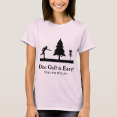 Pink Funny Disk Golf Putting mit Baumhemmnis T-Shirt (Vorderseite)