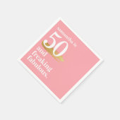 Pink Funny Fabulous 50. Geburtstag Personalisiert Serviette (Ecke)