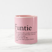 Pink Funny Funtie Tante Tante Tante Definition Zwe Zweifarbige Tasse (Mittel)