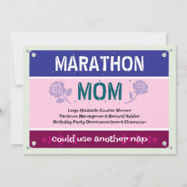 Pink Funny Marathon Mama Muttertag Karte