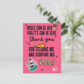 Pink Funny Niedlich Happy Mother Day From Cat Postkarte (Stehend Vorderseite)