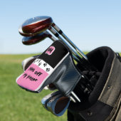 Pink Funny Paws off My Putter mit Initialen Golf Headcover (In Situ)