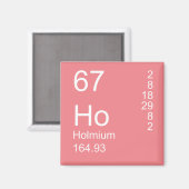 Pink Funny Periodic Table HO Magnet (Vorderseite/Rückseite)