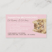 Pink Funny Pet Sitter American Curl Katze Visitenkarte (Rückseite)