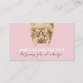 Pink Funny Pet Sitter American Curl Katze Visitenkarte