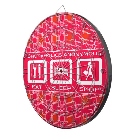 Pink Funny Shopaholic Eat Sleep Shop Award Dartscheibe (Vorderseite rechts)