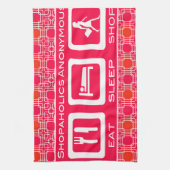 Pink Funny Shopaholic Eat Sleep Shop Award Geschirrtuch (Vertikal)