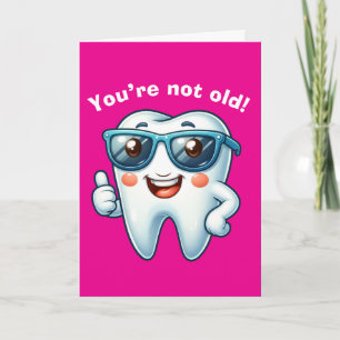 Pink Funny Tooth Geburtstag Karte