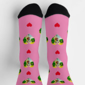 Pink für das Muster "Begleiter und Herz" Socken (Oben)