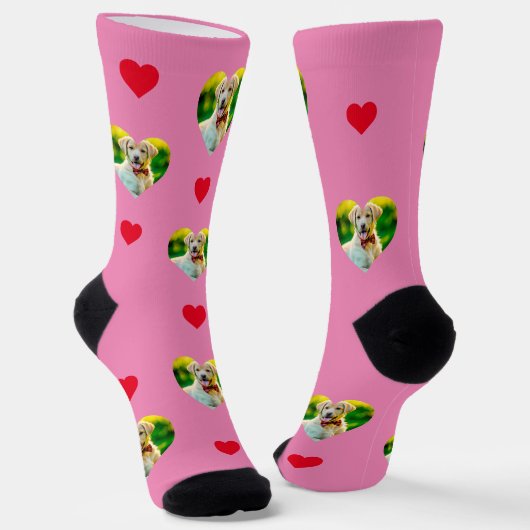 Pink für das Muster "Begleiter und Herz" Socken (Gewinkelt)
