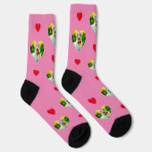 Pink für das Muster "Begleiter und Herz" Socken (Rechts)