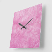 Pink Fur Frenzy Quadratische Wanduhr (Winkel)