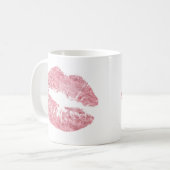 Pink Fur Lippen Hübsch Spaß Kaffee Tasse (Vorderseite Links)