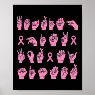 Pink für meine Schwester ASL Brustkrebs Suppo Poster