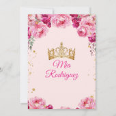 Pink Fuschia Blume Presentación De Tres Años Einladung (Rückseite)