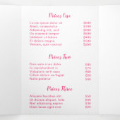 Pink Fuschia Modern Hand Nails Polnischer Nagelsal Dreifach Gefaltete Karte (Innenseite Mitte)