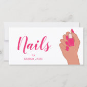 Pink Fuschia Modern Nail Salon Geschenkgutschein (Rückseite)