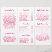 Pink Fuschia Modern Nail Salon Trifold Broschüre (Rückseite)
