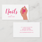 Pink Fuschia Nail Salon Modern Visitenkarte (Vorne/Hinten)