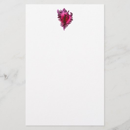 Pink Fuscia Sea Muschel Stationery Briefpapier (Vorderseite)