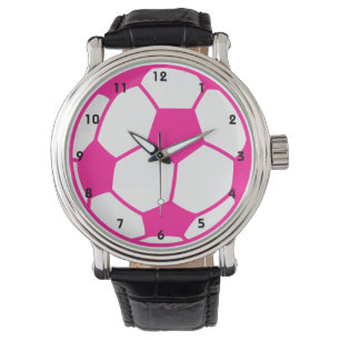Pink-Fußball Armbanduhr