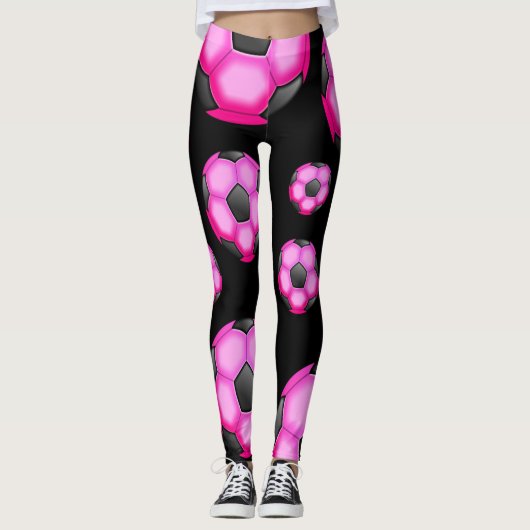 Pink-Fußbälle Leggings (Vorderseite)