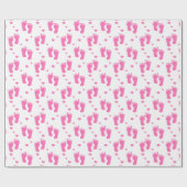 Pink-Füße Muster Babyverpackung Papier Geschenkpapier (Flach)