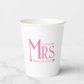 Pink Future Mrs. Engagement Party Brautparty Pappbecher (Rückseite)
