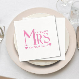 Pink Future Mrs. Engagement Party Brautparty Serviette
