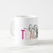 Pink Future Teacher Geschenk Kaffeetasse (Vorderseite Links)