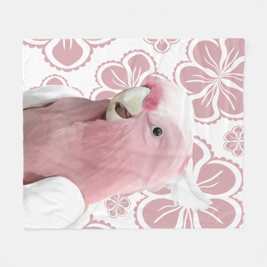 Pink Galah Cockatoo Fleecedecke (Vorderseite (Horizontal))