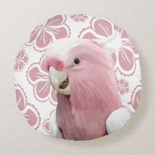 Pink Galah Cockatoo Rundes Kissen