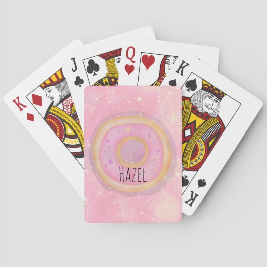 Pink Galaxy Donut Playing Cards Individuelle Name Spielkarten (Rückseite)
