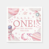 Pink Galaxy First Trip Around the Sun Napkin Serviette (Vorderseite)