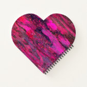 Pink Galaxy Heart Shape Notebook Notizblock (Rückseite)