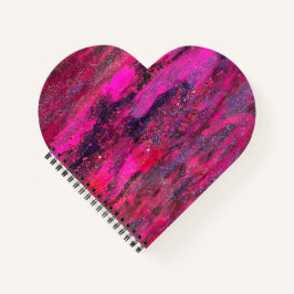 Pink Galaxy Heart Shape Notebook Notizblock