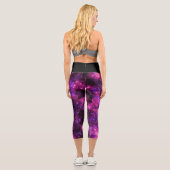 Pink-Galaxy-Nebel-Stangenraum Capri Leggings (Rückseite)