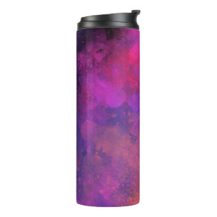 Pink Galaxy Paint Spritzer Effect Thermosbecher