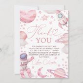 Pink Galaxy Space Thank You Card Einladung (Vorderseite)