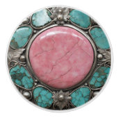 Pink Galaxy Stoneburst with Silver and Aqua  Keramikknauf (Vorderseite)