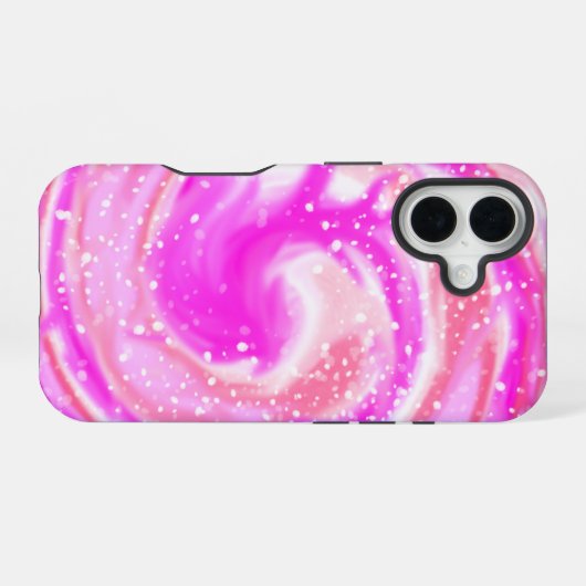 Pink Galaxy Swirl iPhone Case 16 Hülle (Rückseite (Horizontal))