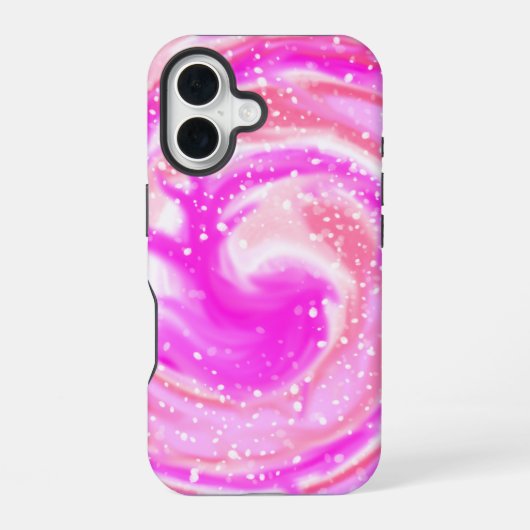 Pink Galaxy Swirl iPhone Case 16 Hülle (Rückseite)