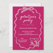 Pink Galentines Girls Night Valentine Einladung (Vorderseite)