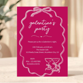Pink Galentines Girls Night Valentine Einladung