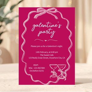 Pink Galentines Girls Night Valentine Einladung