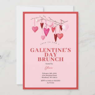 Pink Galentine's Girls Night Valentine's Balloon Einladung